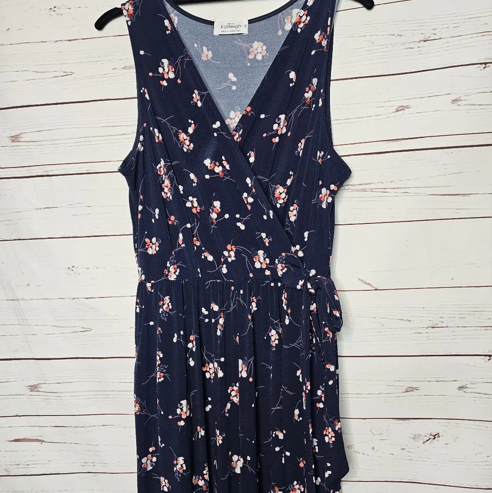 Kaileigh Floral Faux Wrap Wide Leg Jumpsuit - Picture 6 of 16